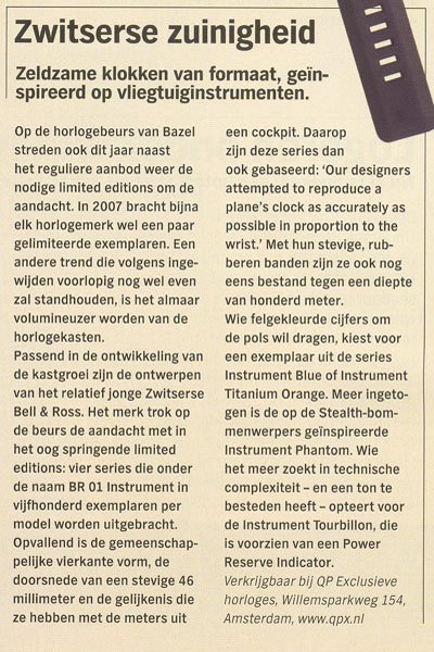 QP Exclusieve Horloges - Quote maart 2008   het artikel detail