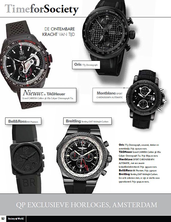 QP Exclusieve Horloges - Society World   maart - april 2011
