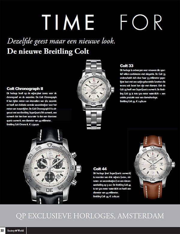 QP Exclusieve Horloges - Society World   winter 2012