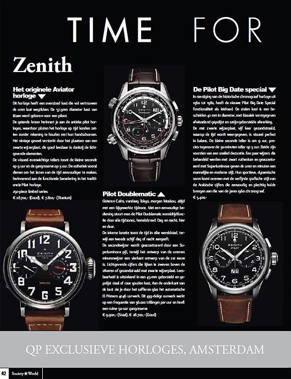 QP Exclusieve Horloges - Society World   lente 2012