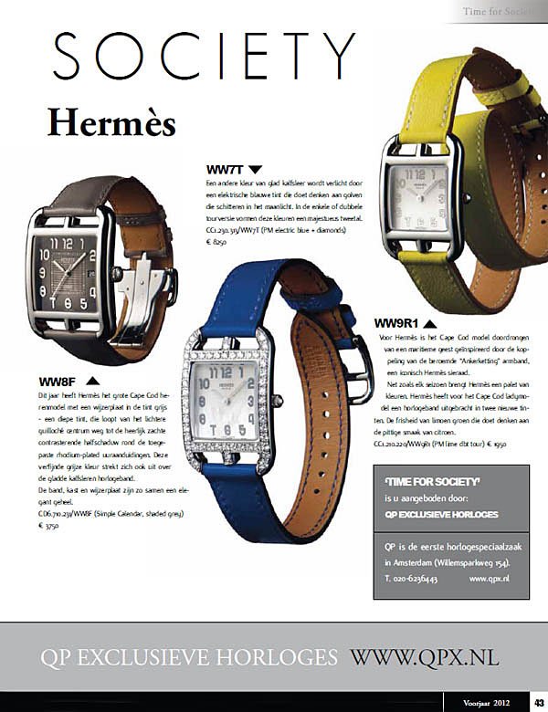 QP Exclusieve Horloges - Society World   lente 2012