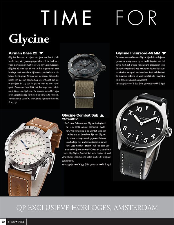 QP Exclusieve Horloges - Society World   zomer 2012