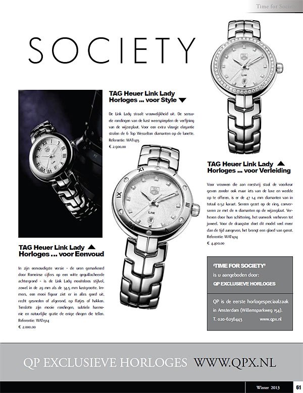 QP Exclusieve Horloges - Society World   winter 2013