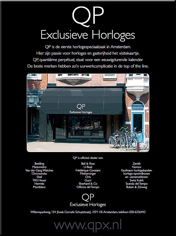 QP Exclusieve Horloges - De QP advertentie