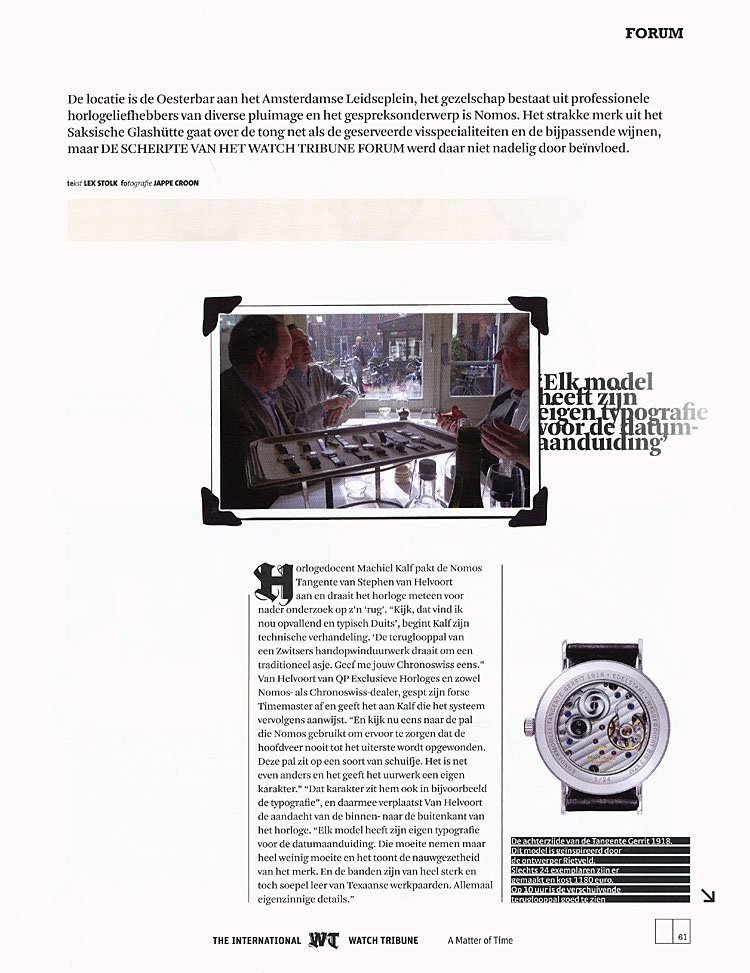 QP Exclusieve Horloges - The International Watch Tribune