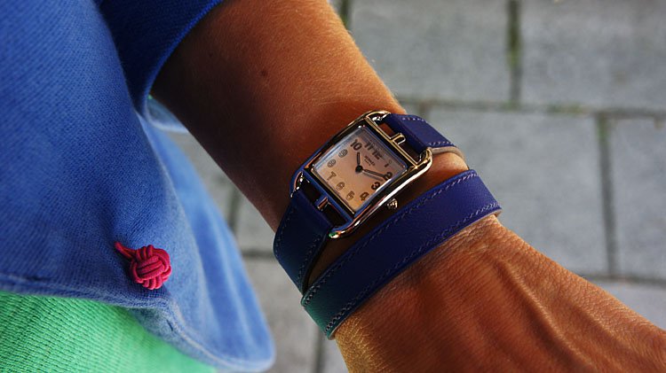 QP Exclusieve Horloges - Herm�s - Cape Cod - Double Tour Electric Blue