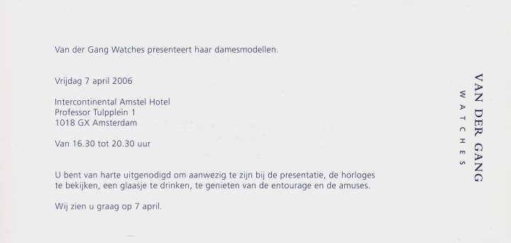 Van der Gang dameshorloge details >