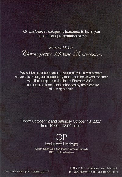 QP Exclusieve Horloges - Eberhard & Co  Anniversaire