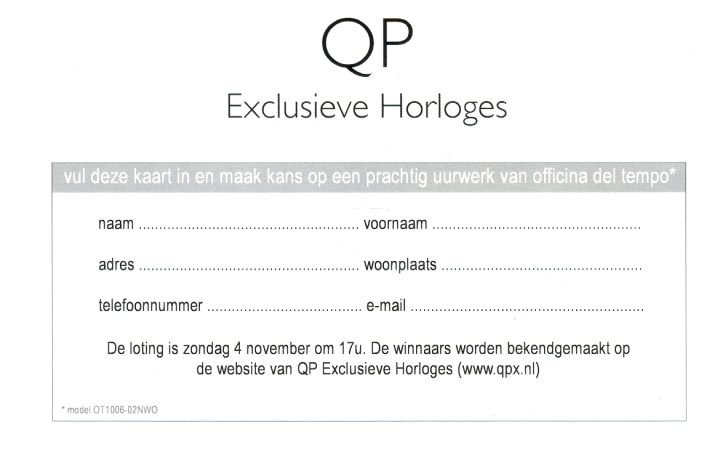 QP Exclusieve Horloges - Officina del Tempo