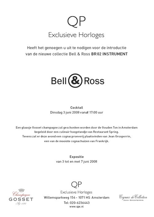 QP Exclusieve Horloges - Bell & Ross uitnodiging expositie